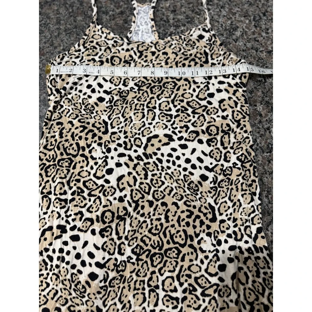 Jenni Intimates Womens Leopard Print Racerback Nightgown Chemise Small Animal